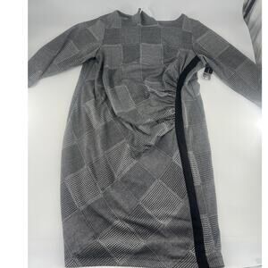 Soho Apparel Dress Plus 2X Sheath Black White Round Neck Women Career Work New